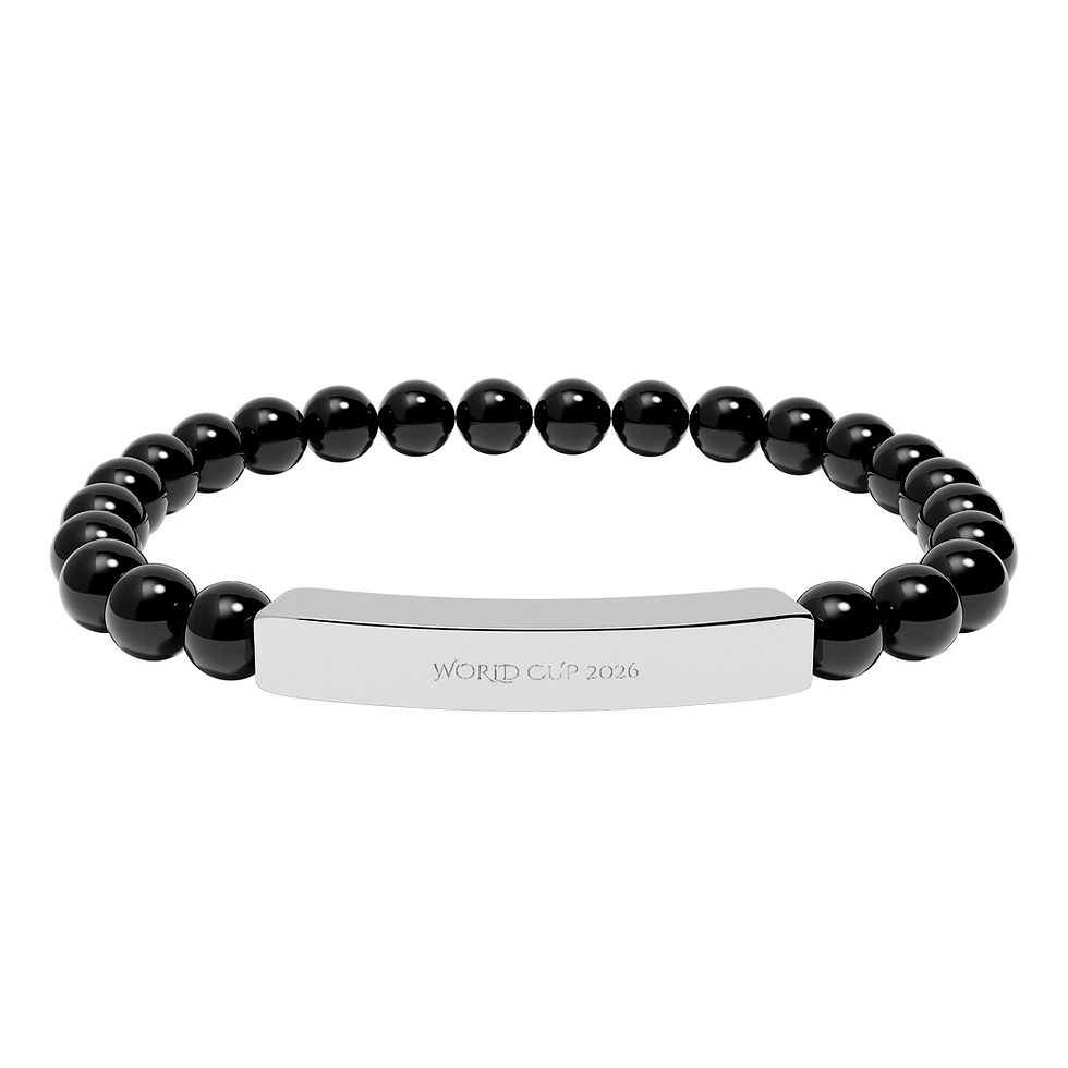 Thumbnail: 'World Cup 2026' Engraved Natural Stone Bracelet — Unisex Soccer Bracelet