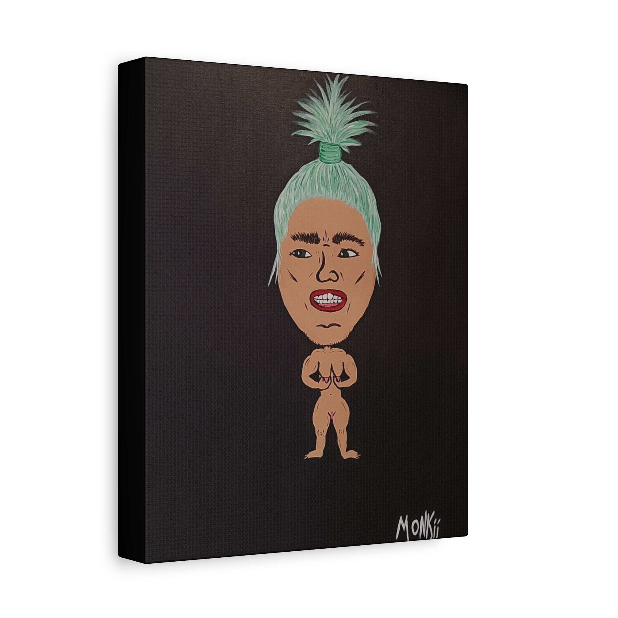 Pineapple Guy | Matte Canvas Art Print - Contemporary Pop Art by MONKII