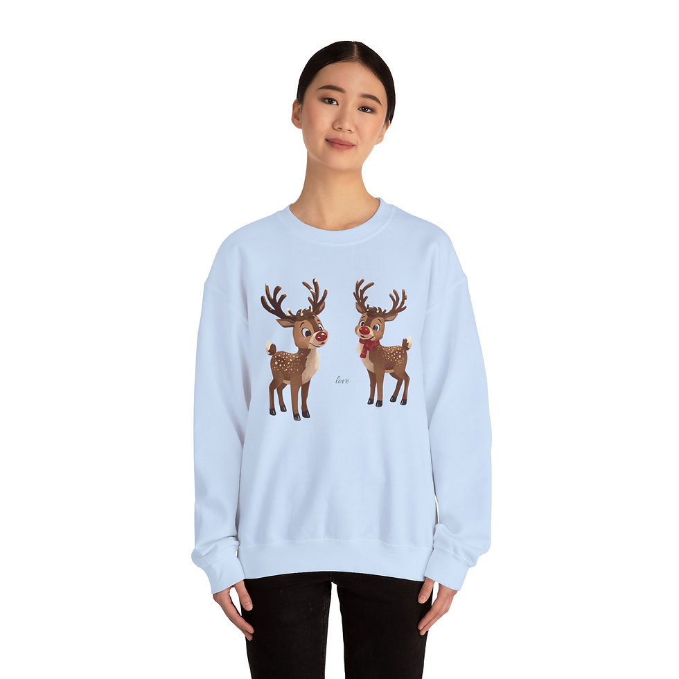 Thumbnail: Love | White/Pink/Blue Unisex Holiday Sweatshirt