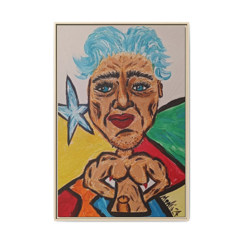 Thumbnail: 'The Star Michael' Framed Canvas Art Print — Bold Pop Art Portrait by MONKII