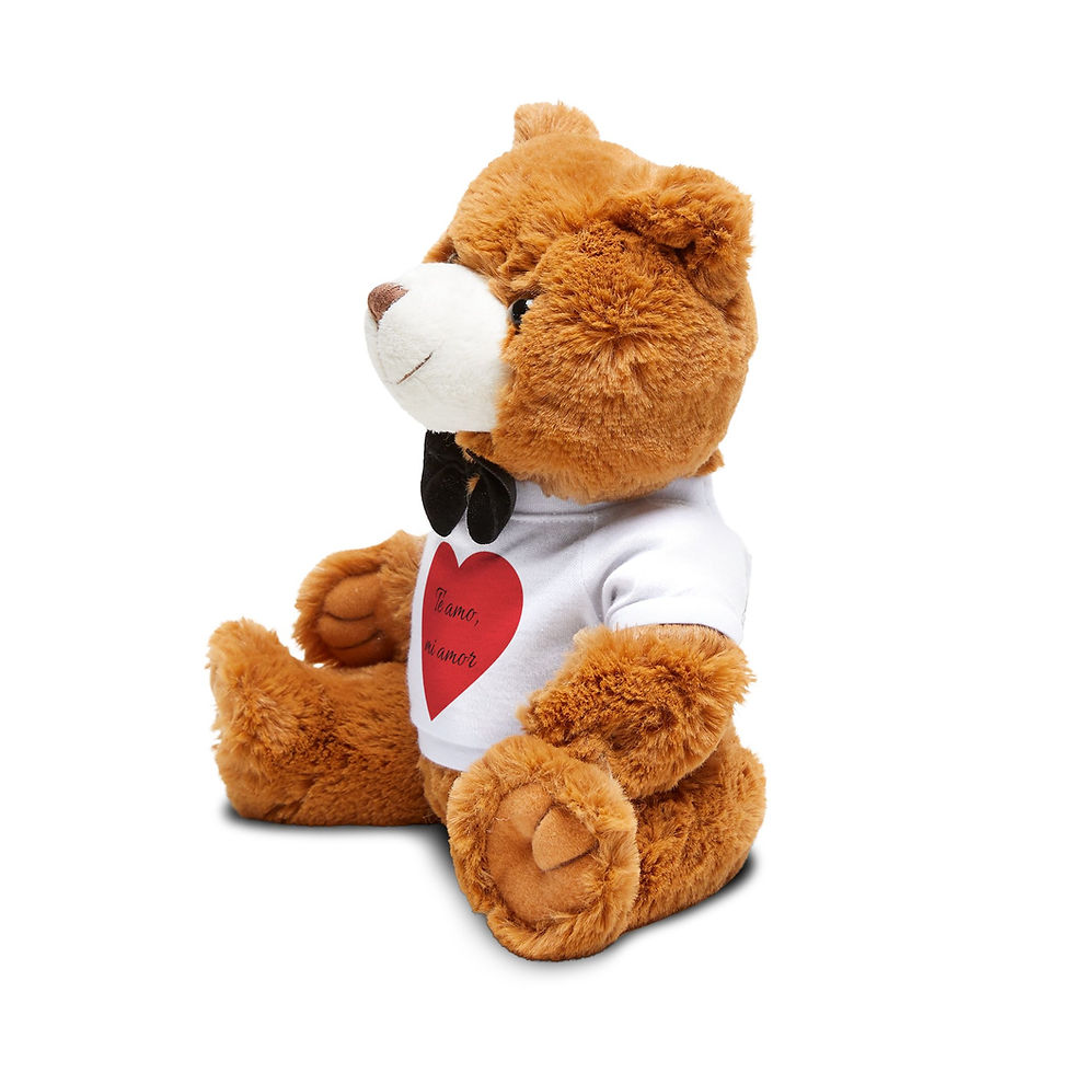 Thumbnail: Cute Valentine Teddy Bear - 'Te amo, mi amor' Heart T-Shirt