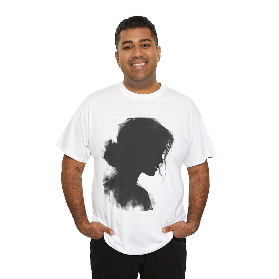 Thumbnail: Silhouette Art Tee — Black Ink Female Profile T‑Shirt