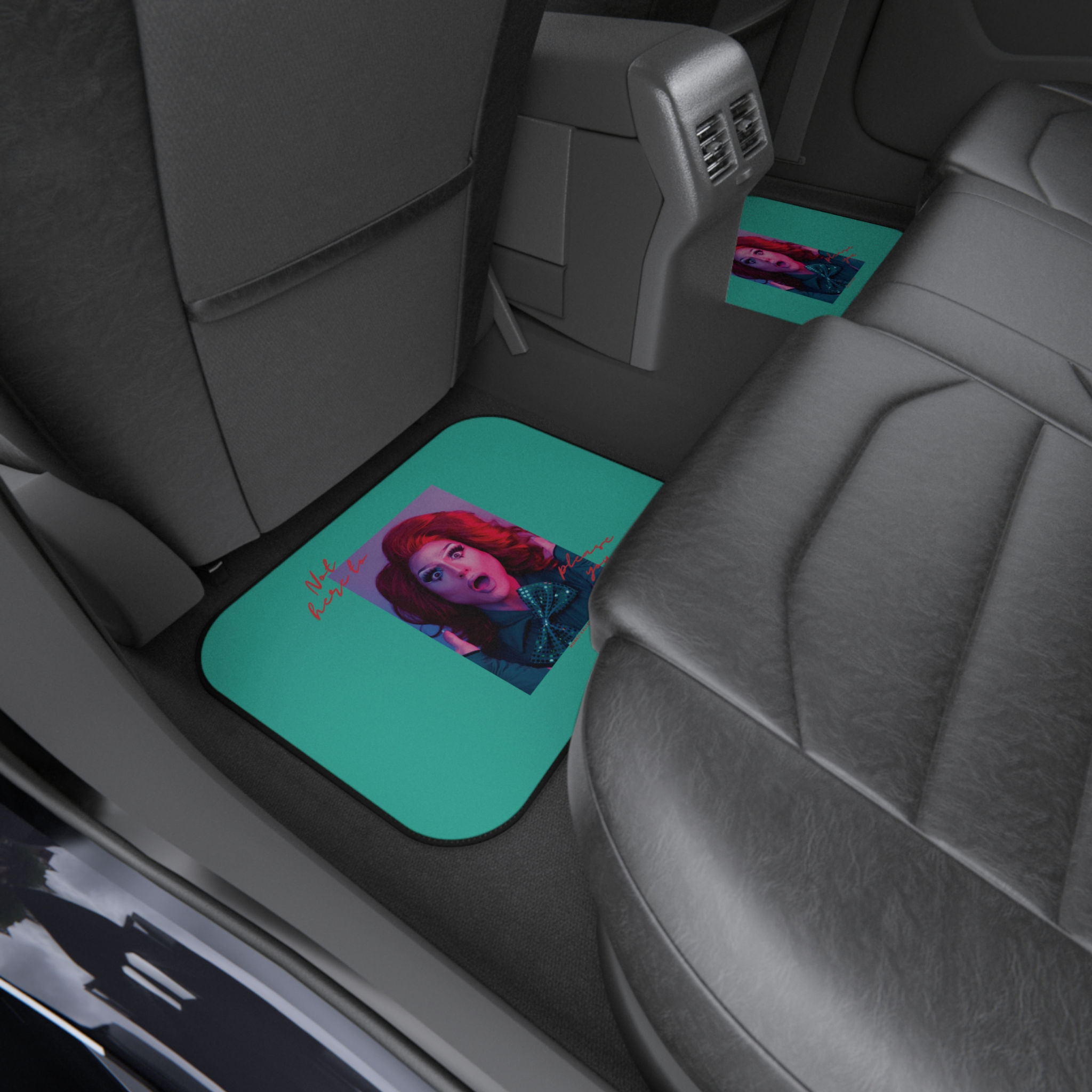 Teal Drag Queen Pop Portrait Car Mats (Set of 4) | Colorful Pride