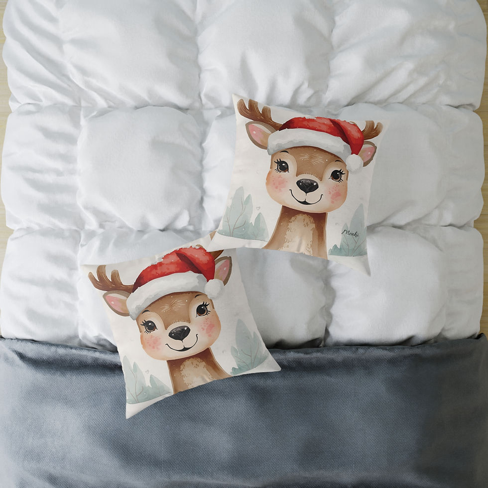Thumbnail: Cozy Christmas Reindeer Decorative Pillow