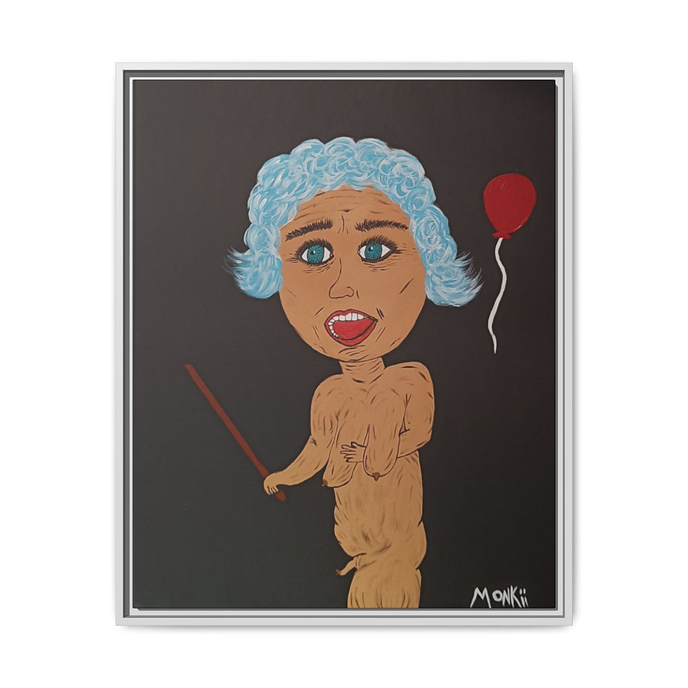 Thumbnail: 'Anna' Framed Canvas Art Print — Pop Art Portrait by MONKII