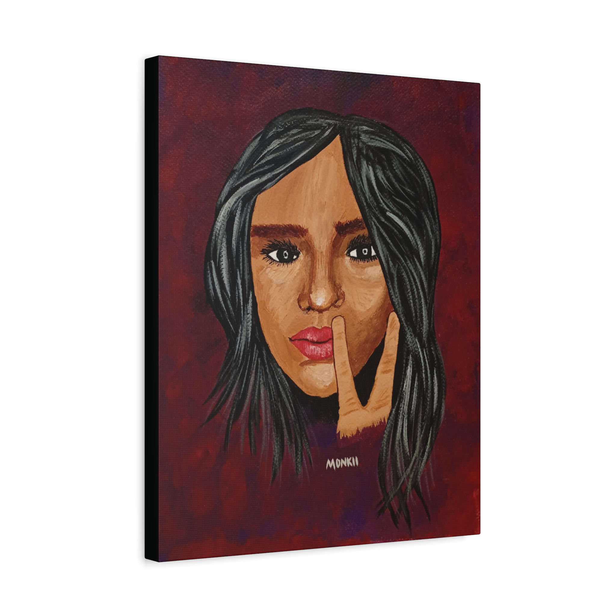 "Sarah" Beautiful Portrait Canvas Print — Matte Stretched Wall Art by MONKII