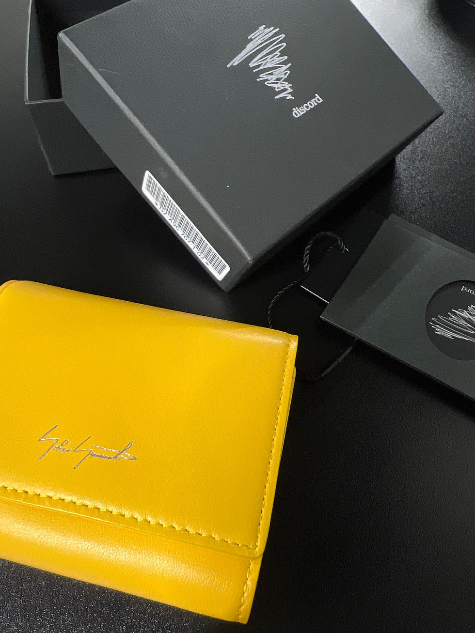 Thumbnail: Yohji Yamamoto Discord Tri-Fold Leather Wallet in Yellow