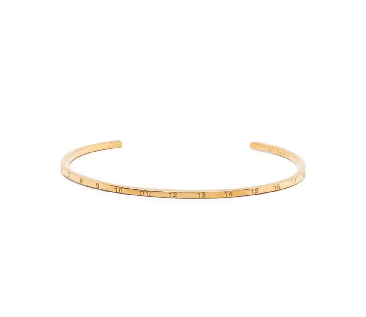 Maison Margiela gold numerical engraved thin cuff bracelet