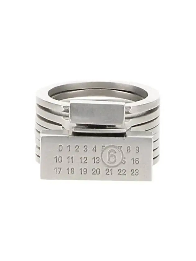 Maison Margiela MM6 Silver Brass Logo Ring