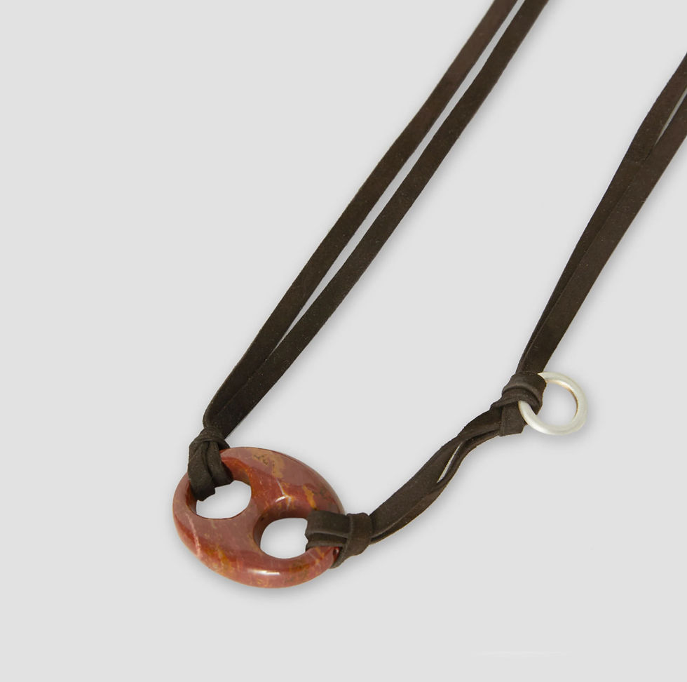 Thumbnail: OAMC Figure 8 Suede Necklace Brown