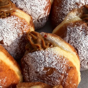 The Salted Sicilian x Lead With Love Club Collaboration: Dulce de Leche & Raspberry Brioche Donuts
