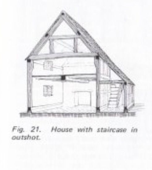 House w/ staircase in outshot