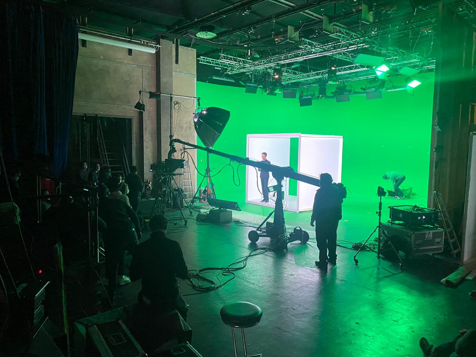 tournage fond vert sur le plateau du grand studio ABEL14