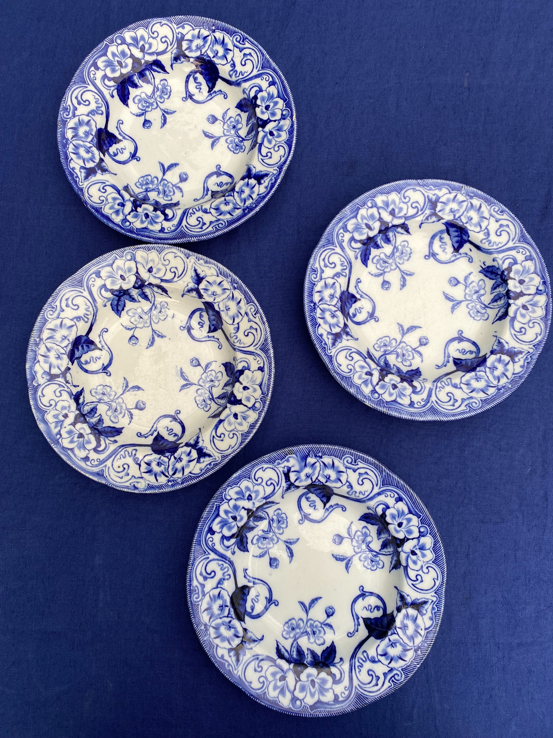 4 soup plates, "Flora" Creil & Montereau, 1850-1880