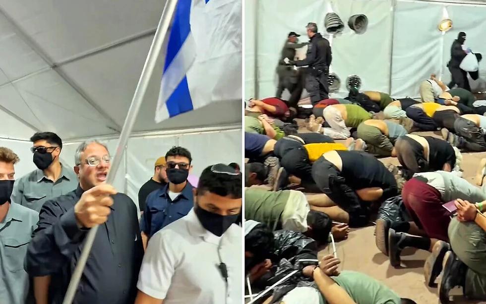 Israeli National Security Minister, Itamar Ben-Gvir, released videos assaulting and taunting hundreds of bound and forcibly kneeling flotilla detainees - May 20, 2026