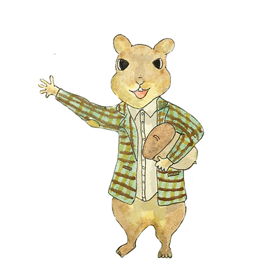 Squirrel in Suit. Water color and Ink