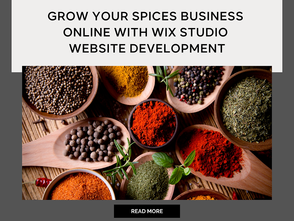 Grow Your Spices Business Online with Wix Studio Website Development