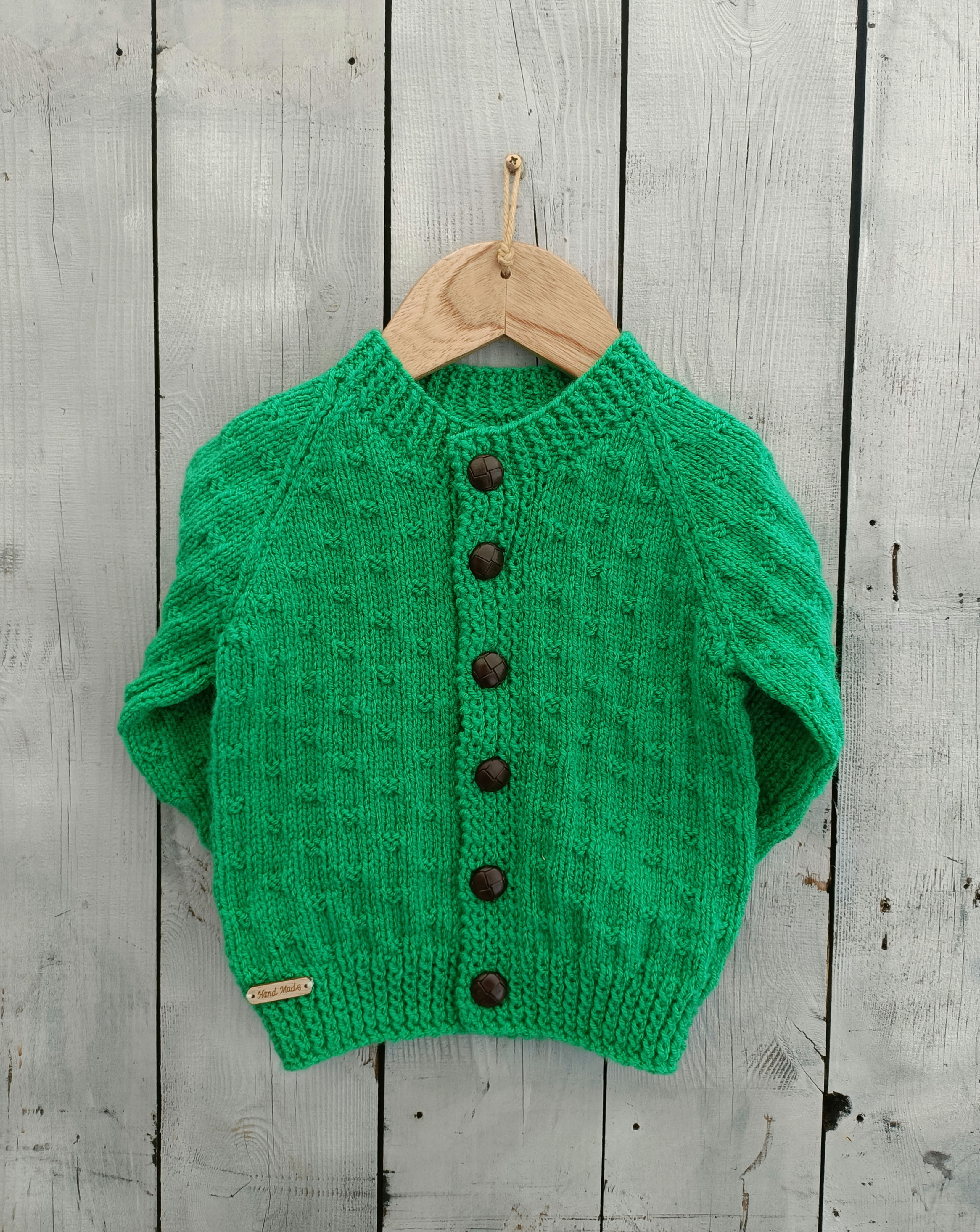 Postbox green cardigan 1-2 yrs