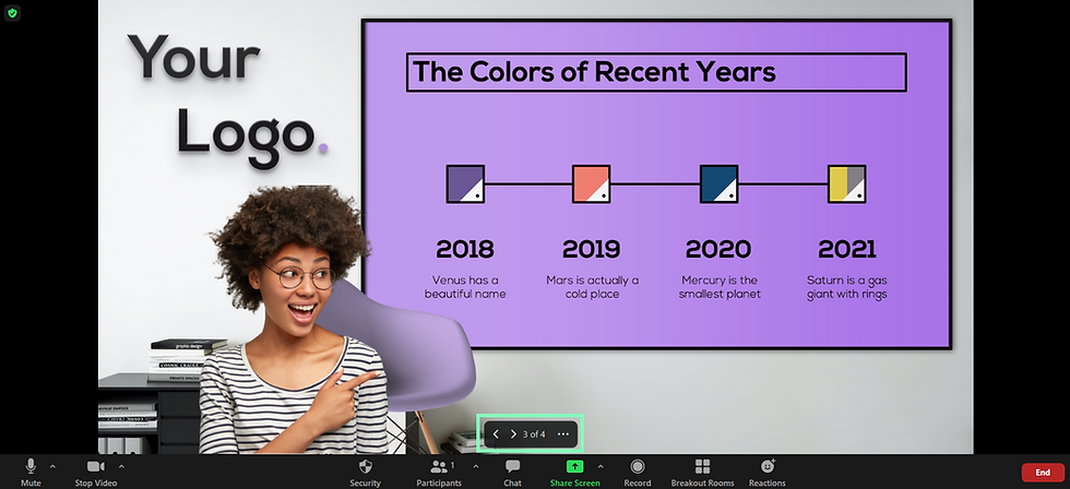 Deliver a presentation as a virtual background