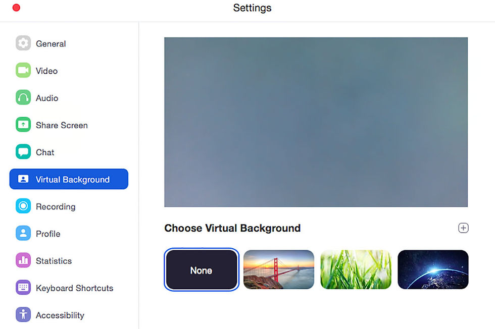 Zoom virtual background settings