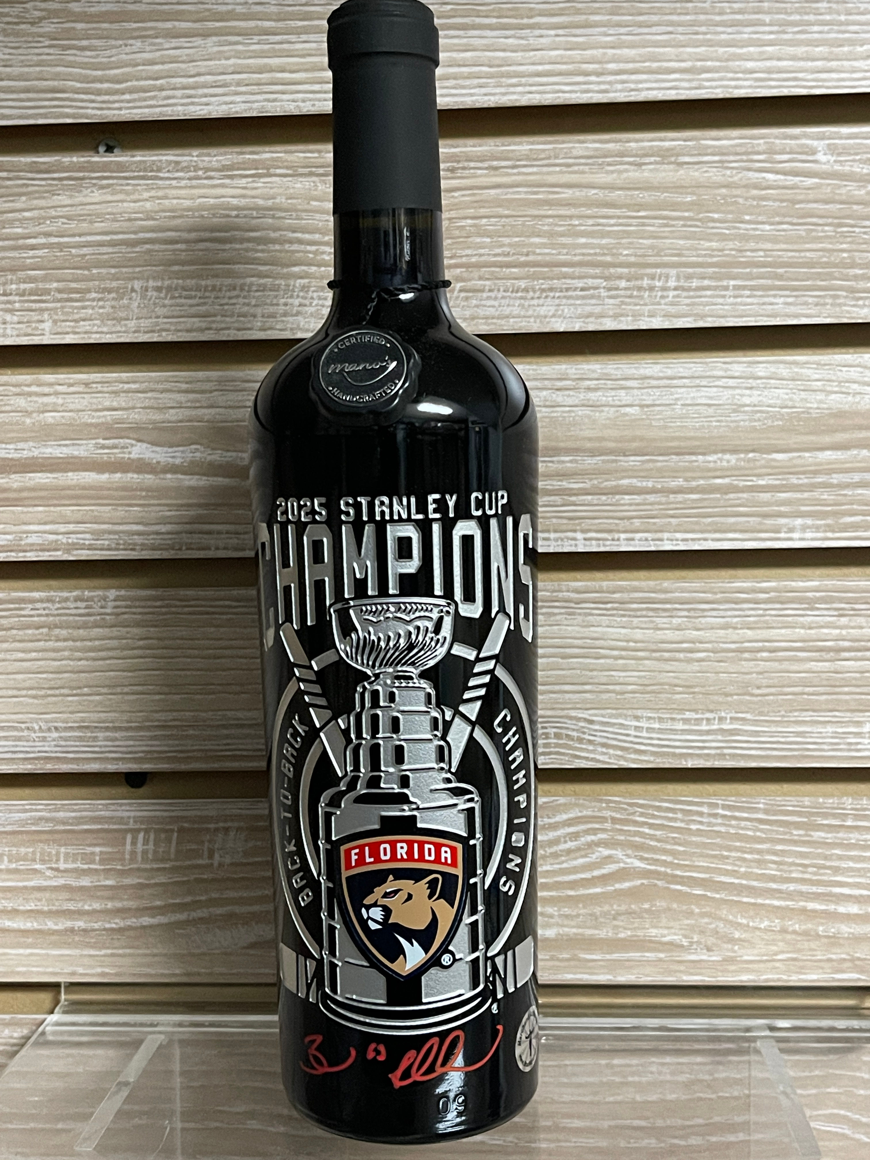 Brad Marchand Florida Panthers Stanley Cup Champs Signed Champagne Bottl