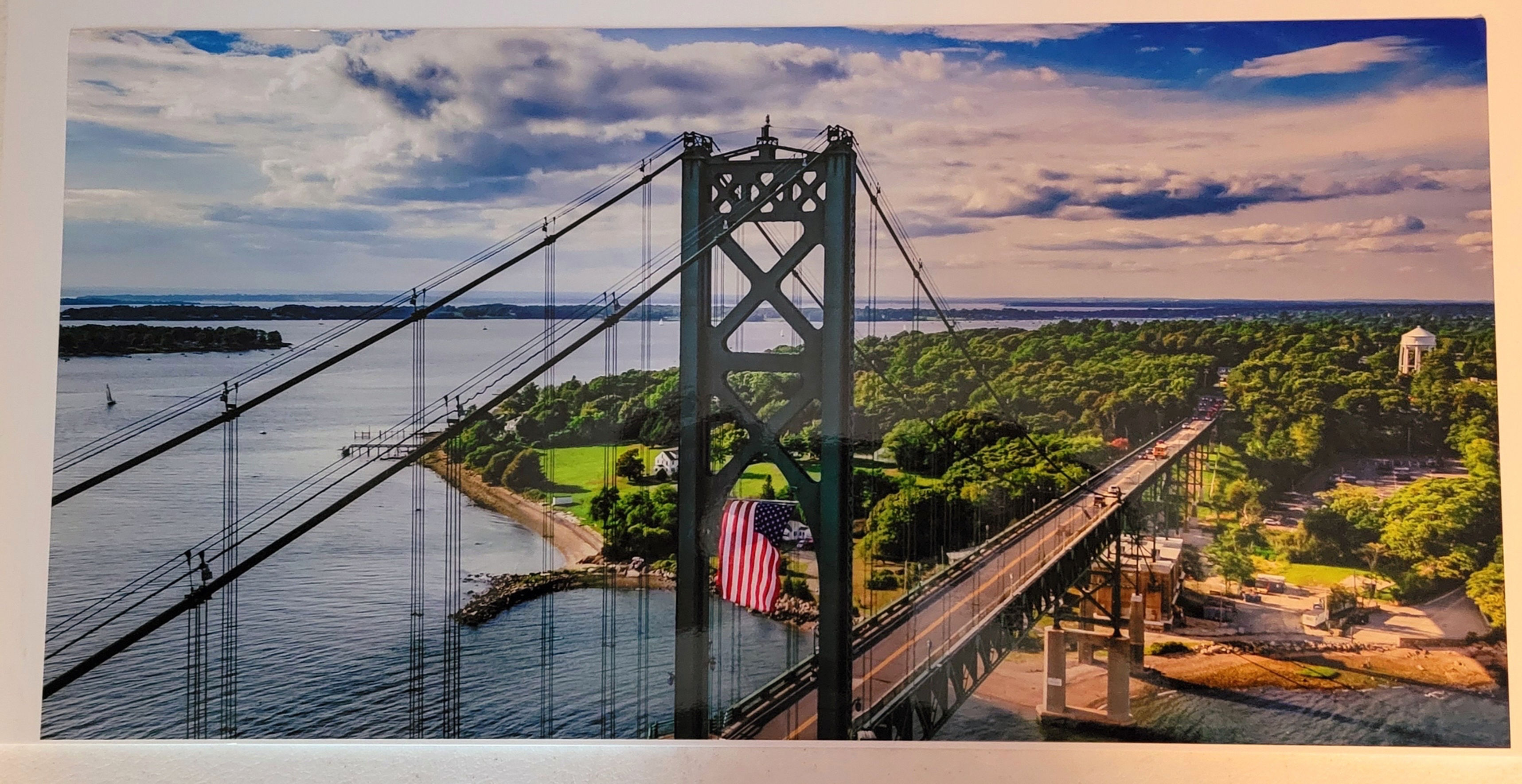 Mount Hope Bridge 12"x24" Panoramic Glossy Poster Bristol Rhode Island