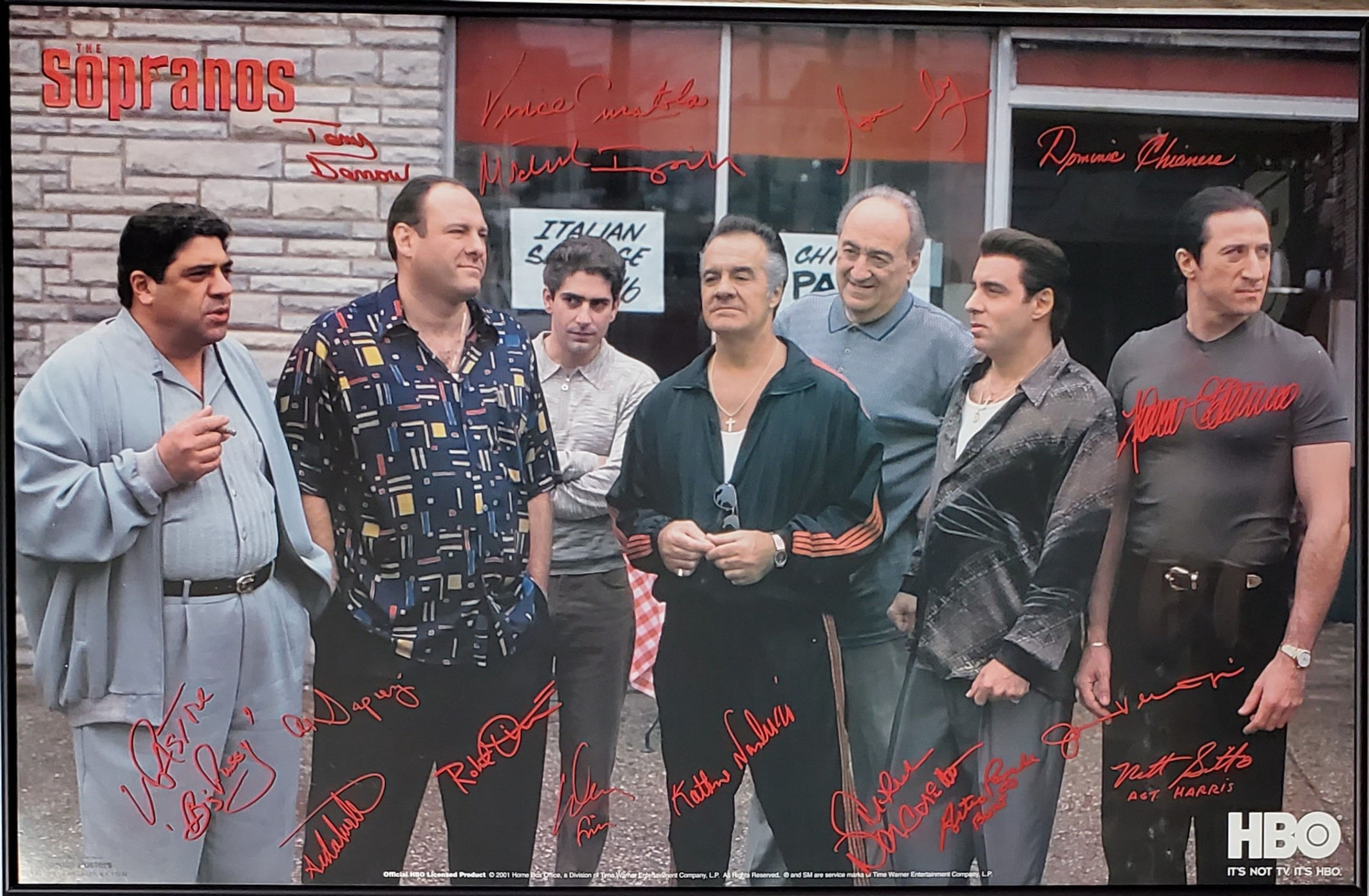 The Sopranos Multi Signed 16 Cast 22x34 FRAMED Satriales Chianese Imperioli
