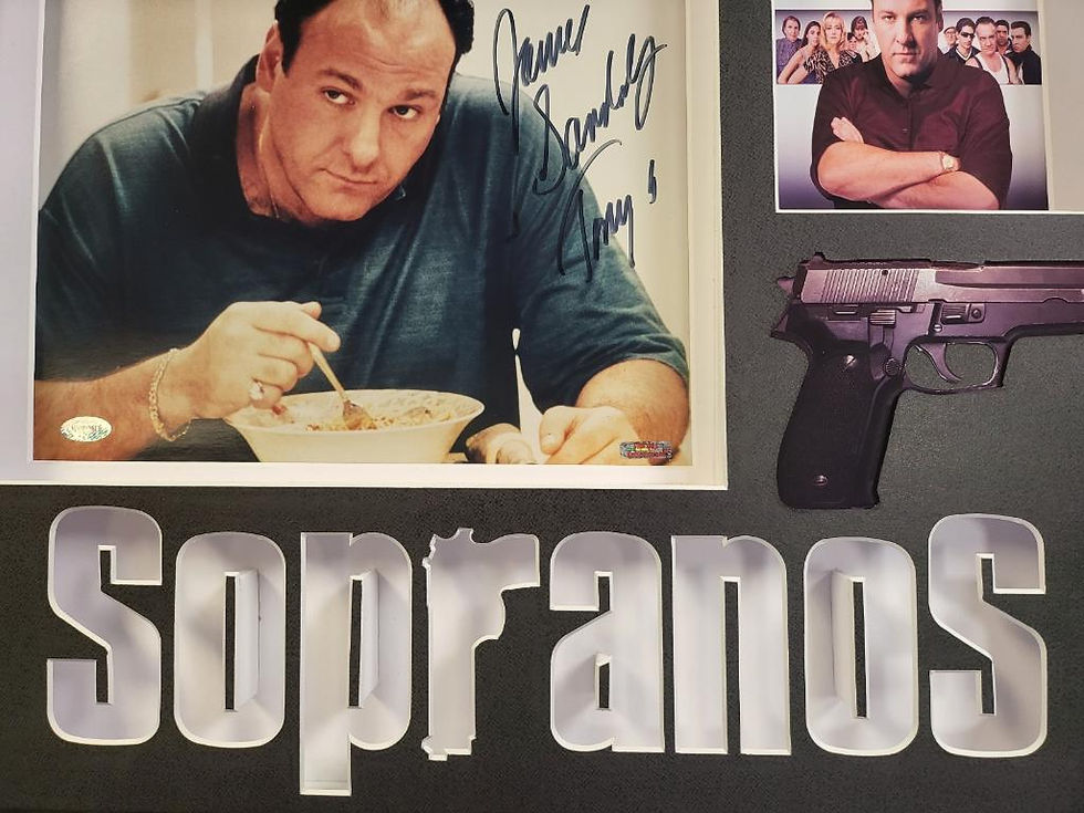 Thumbnail: James Gandolfini Sopranos Signed 8x10 Photo Framed Matted Shadowbox