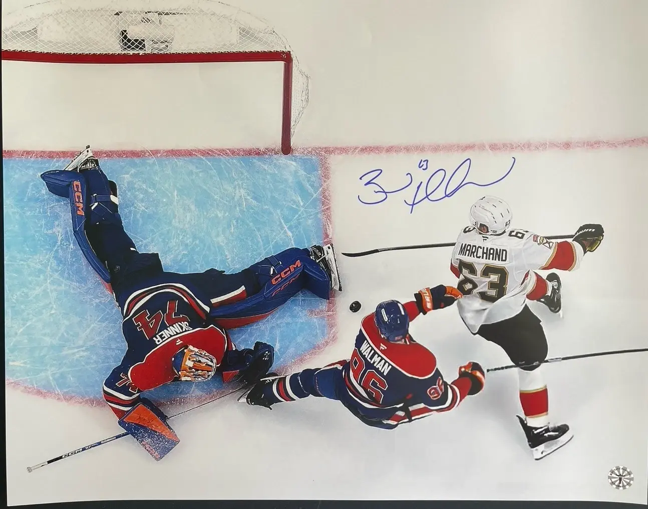 Brad Marchand Florida Panthers Signed Stanley Cup finals OT Action 8x10