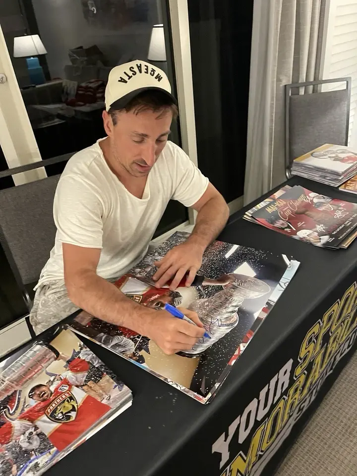 Thumbnail: Brad Marchand Florida Panthers Signed Stanley Cup finals Shorthanded Goal 8X10