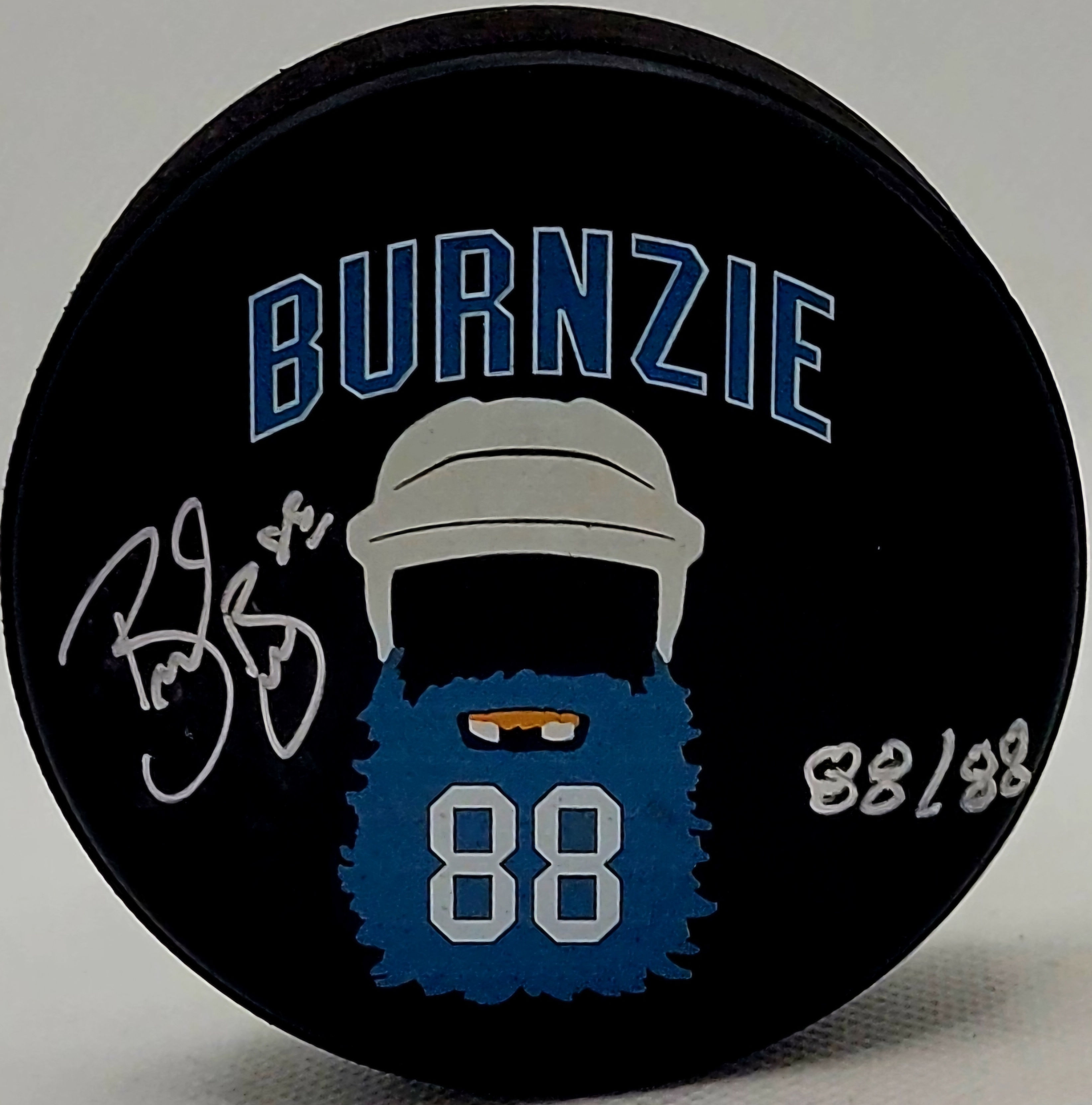 Brent Burns Carolina Hurricanes Logo Signed "Burnzie" Puck LE/88