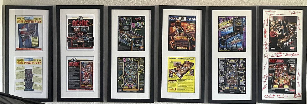 Thumbnail: Aerosmith Pinball Flyer Framed Signed Artist Donny Gillies Stern