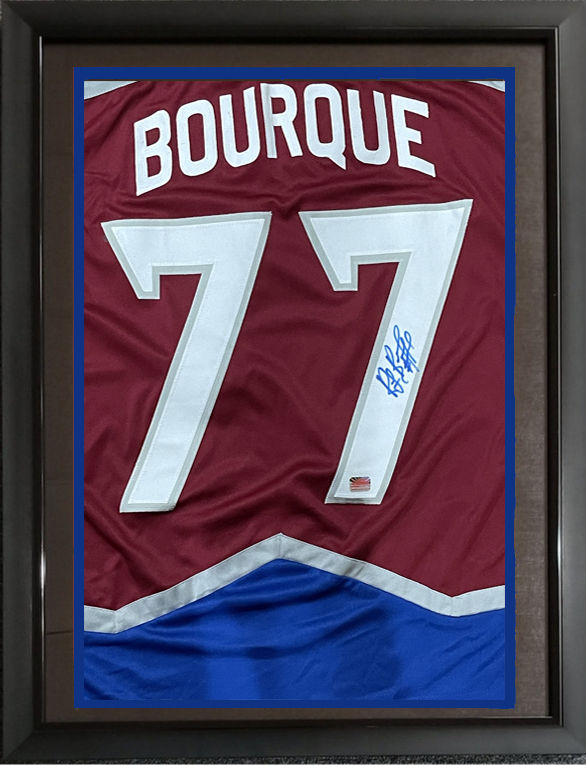Ray Bourque Colorado Avalanche Signed FRAMED Home Jersey Swatch