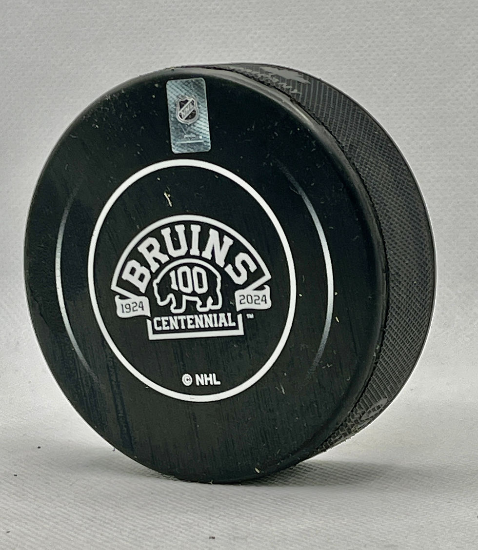 Thumbnail: Brad Marchand Boston Bruins Signed Gold Glitter Logo Puck COA