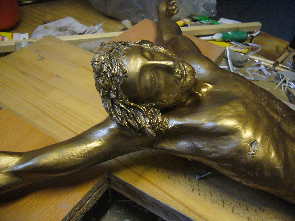 part. CROCIFISSO relalizzato in argilla (non cotta) 70x 50 x 113
