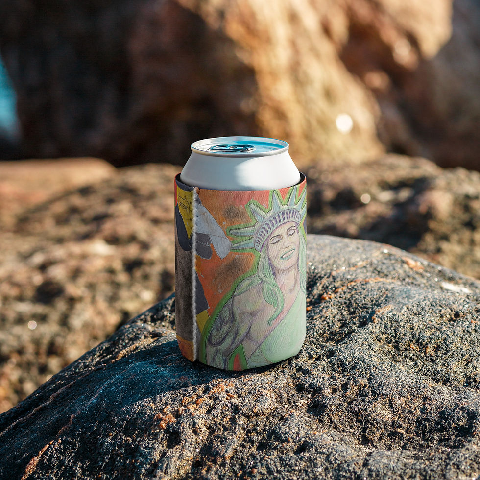 Thumbnail: Can with colorful can cooler on rock