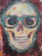 Skelly wearing glasses, just a silly lil guy