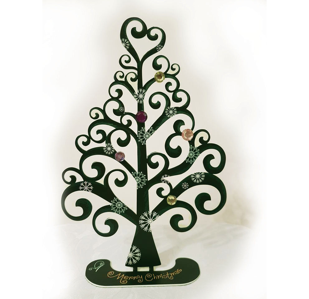 Colorful Christmas tree. Home and office decoration. green