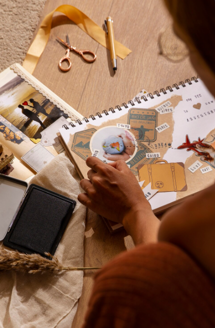 Customisable notebook and planner system with handcrafted stationery accessories