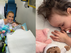 Sienna-Rose flies back to the UK after a medical emergency for specialist paediatric care