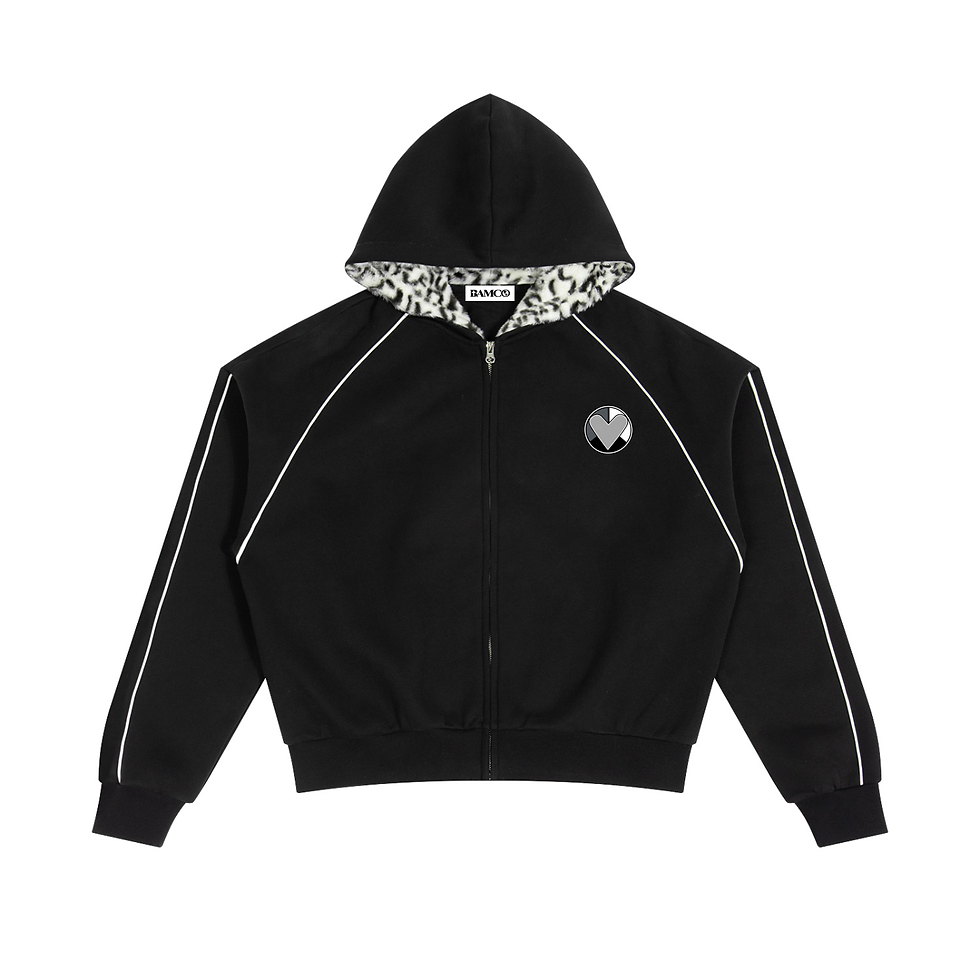 Thumbnail: BAMCO | The Identity Shift Boxy Fleece Piping Full Zip Hoodie