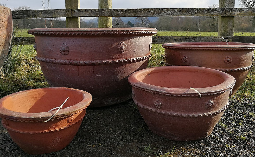 Large Low Apricot Bowl Garden Planter