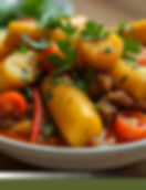 Delicious Rwandan stew with meat and potatoes