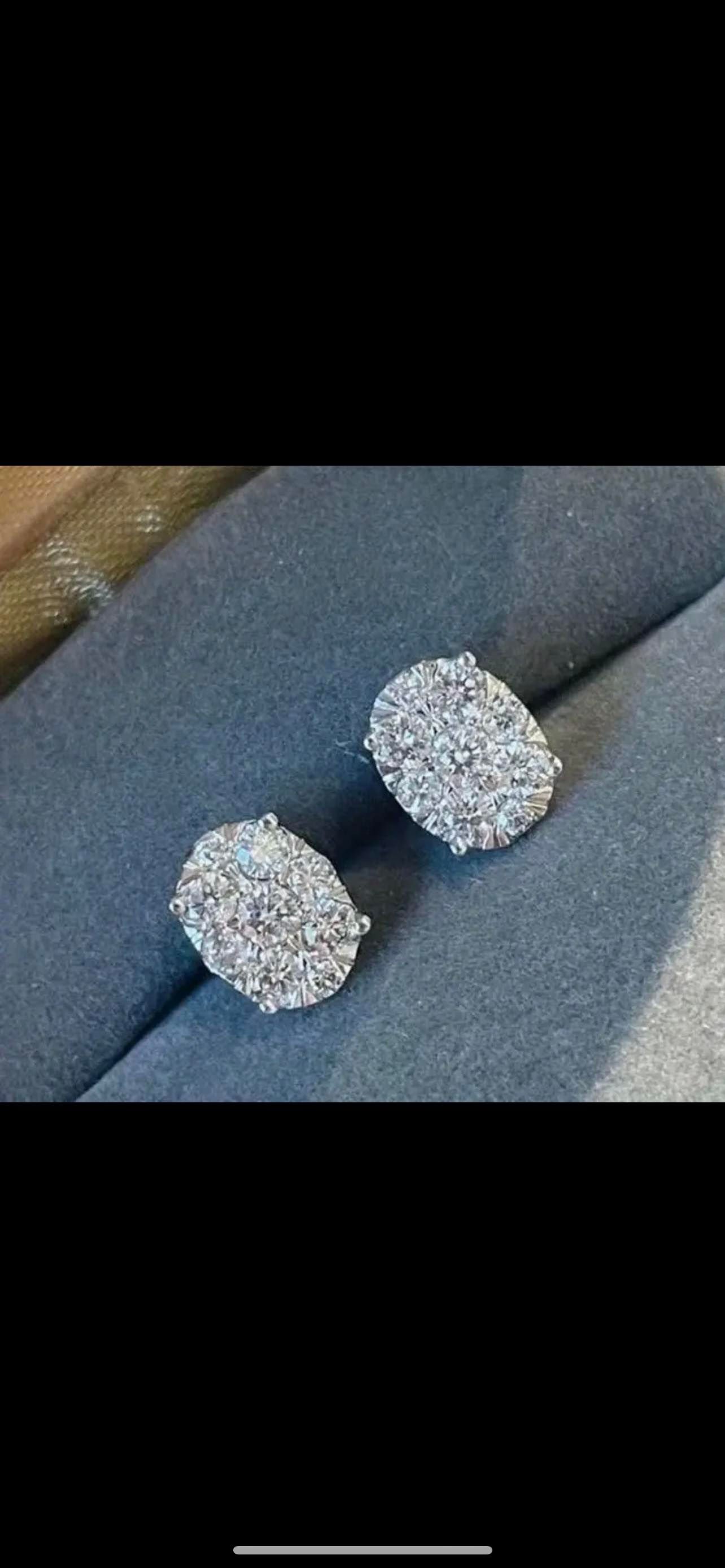 925 Silver Plated Oval Cut Zircon Stud Earrings