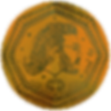 A coin with the heads design