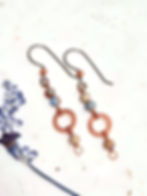 Handmade Blue Jasper Copper Earrings by Copperleaf Studio