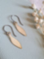 Elegant Serene Leaf Earrings available in brass or copper. Designed for comfort with niobium ear wires.