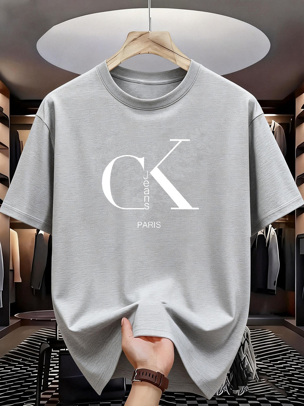 Miniatura: Camiseta masculina de alta qualidade com estampa divertida de letras, estilo cas