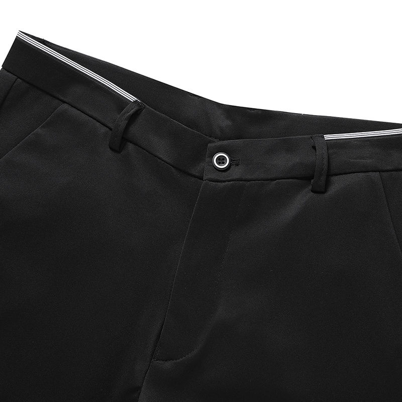 Miniatura: Calça masculina preta lisa e elástica, elegante e casual, para escritório, se