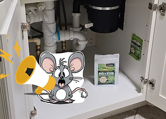 MOUSE WITH MEGAPHONE under sink